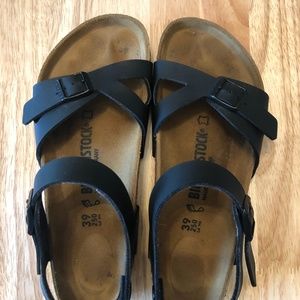 Birkenstock Rio Womens Sandals Black Size 39